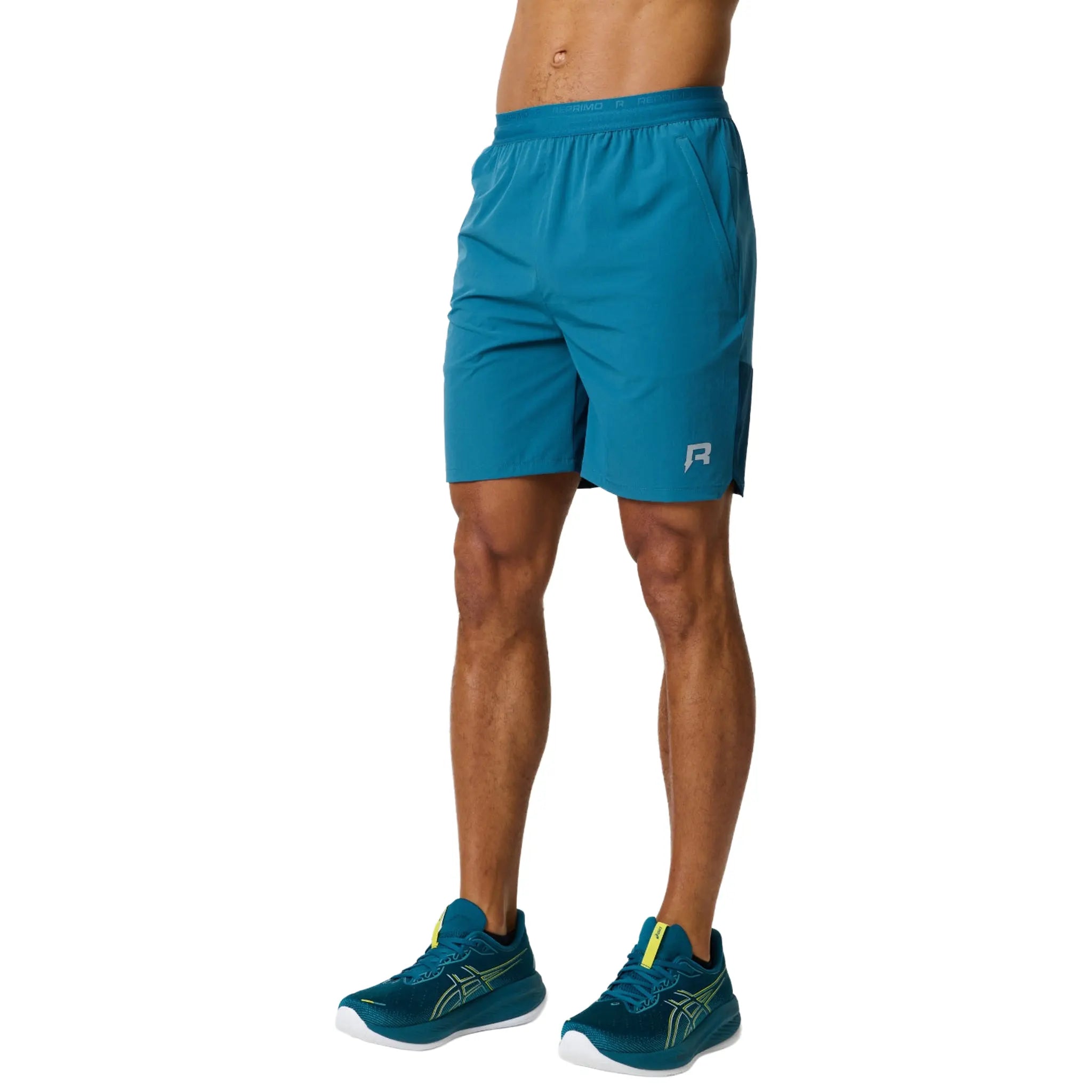 Front View of Reprimo Flight Lake Blue Teal Shorts REP261-055
